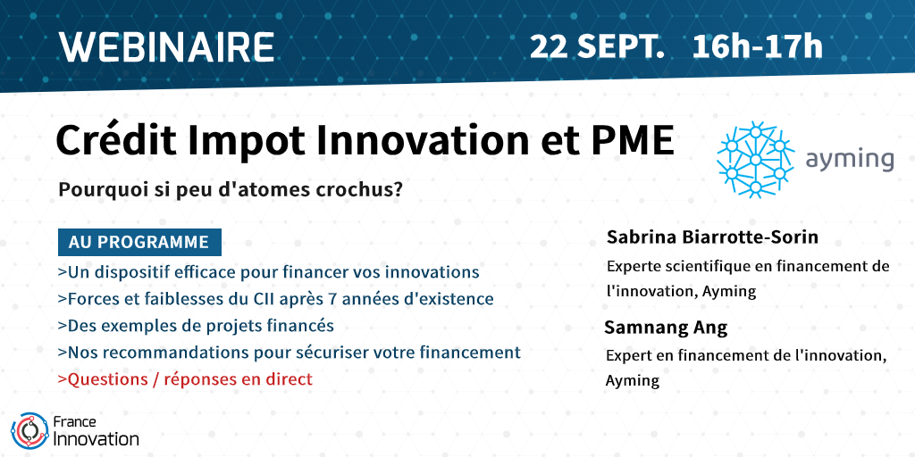 Webinaire AYMING - Crédit impôt Innovation et PME